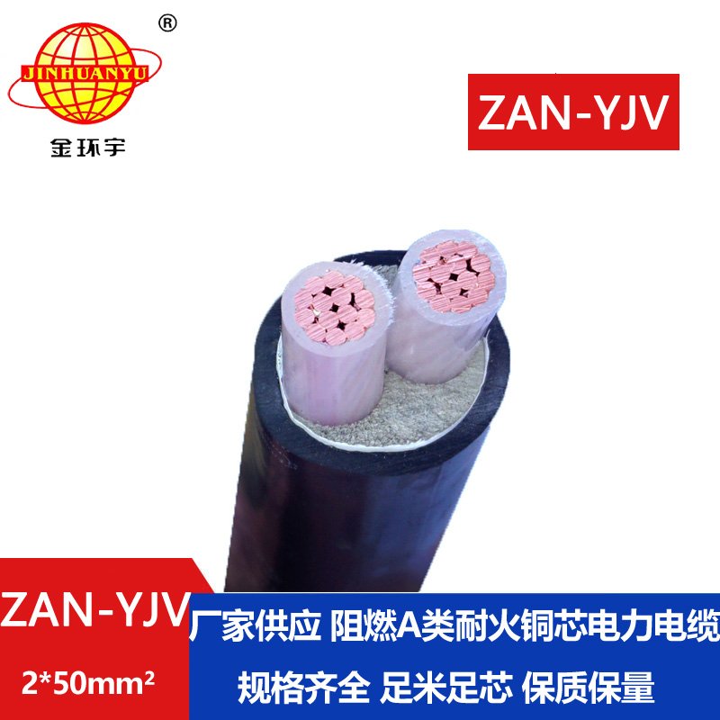 金環(huán)宇電線電纜 a級(jí)阻燃耐火電纜ZAN-YJV 2X50平方