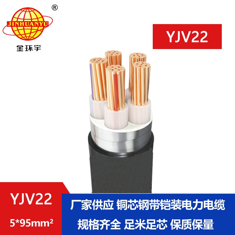 金環(huán)宇電線電纜 低壓交聯(lián)電纜YJV22-5X95 深圳鋼帶